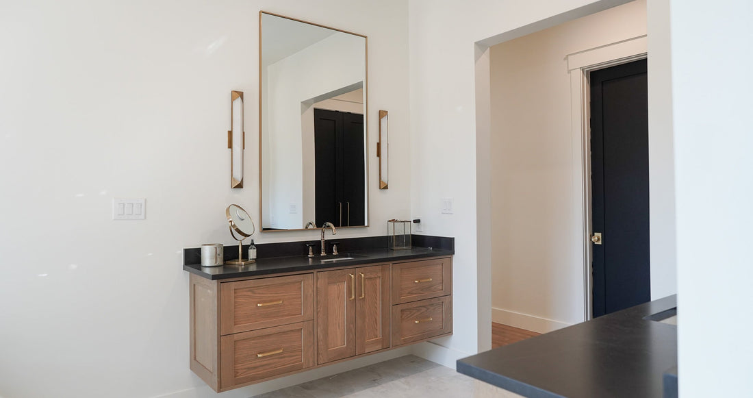 White Oak Frameless Inset Primary Bath